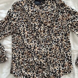 Anthropologie Maeve Animal Print Blouse - Black, Brown, Cream